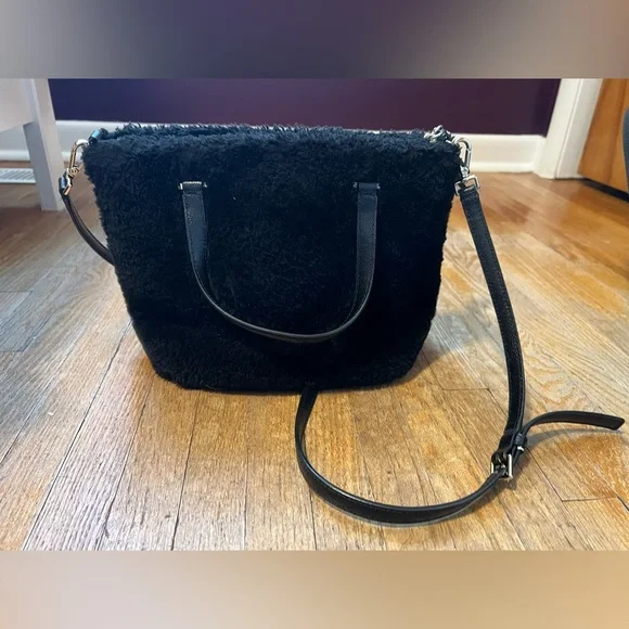 Kate spade faux fur bag in black - Picture 2 of 14